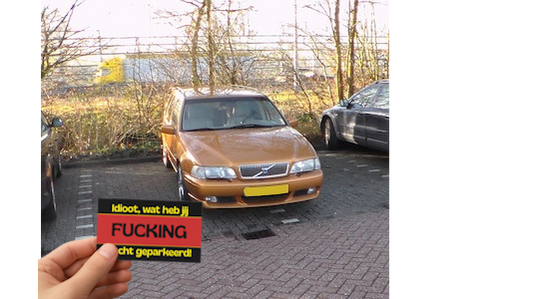 Idioot, wat heb jij fucking slecht geparkeerd!